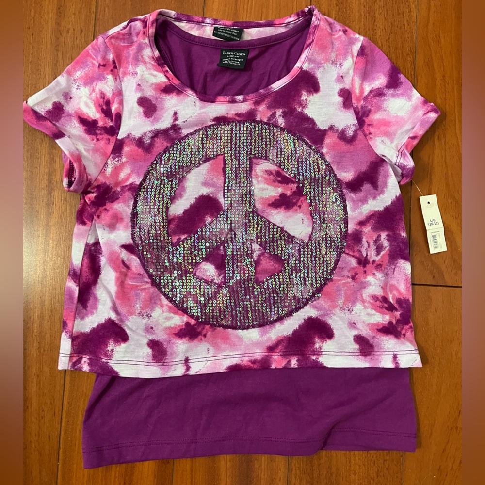 ❤️ NWT Faded Glory Girl’s Sequined Tank and Tee Set - Size 10-12 (Large)